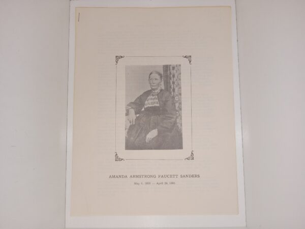 History of Amanda Armstrong Faucett Sanders (Unknown Publishing Date) ~ Unknown Author