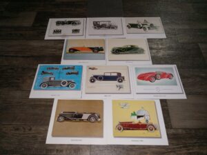 Envelope w/ 10 Prints of Antique Cars