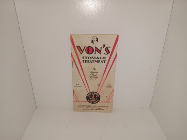 Von's Stomach Treatment: The Famous Pink Tablets (Pamphlet) (Unknown Publishing Date) ~ Unknown Author