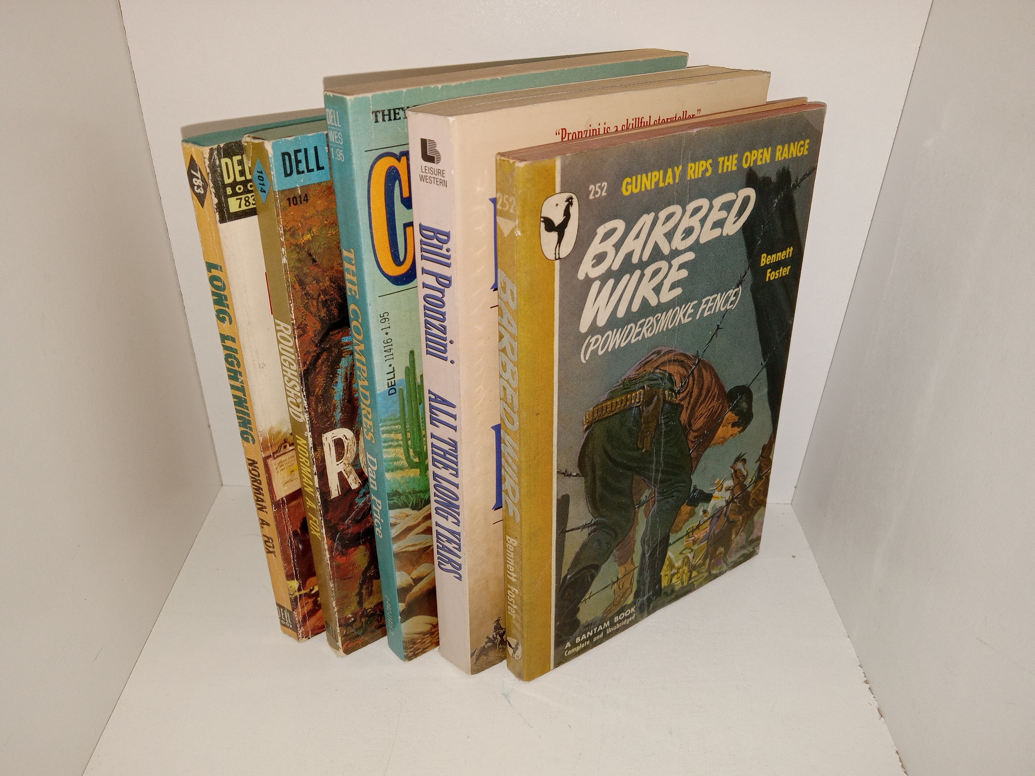 5 Western Novels: Barbed Wire (Powdersmoke Fence) / All the Long Years / The Compadres / Roughshod / Long Lightning (See Details)