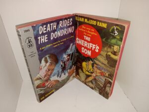 2 Western Paperback Novels: Death Rides the Dondrino / The Sheriff’s Son (See Details)