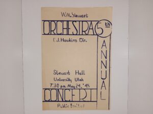 Orchestra 5th Annual Concert: Stewart Hall, University Utah, 7:30 pm, May 25, ’45 (Program) (1945)