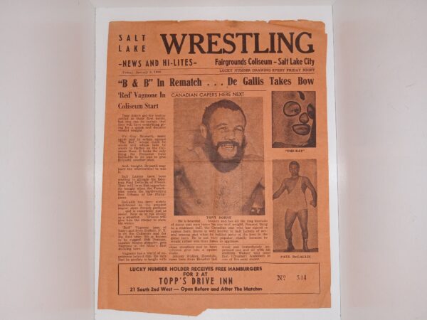 Salt Lake Wrestling Newsletter: Friday, January 3, 1858 (The Year of the Printed Date is Incorrect, but the Actual Year is Unknown)