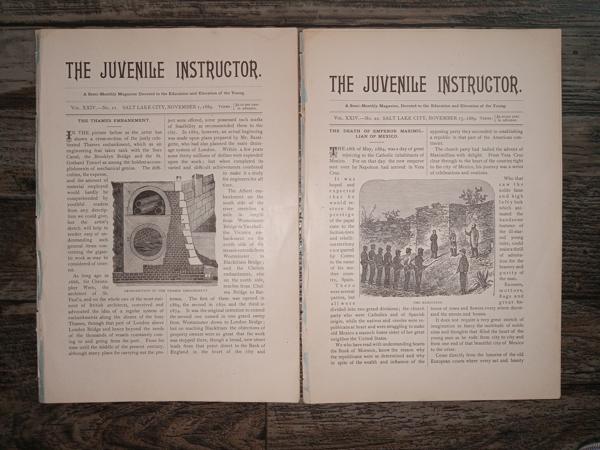 2 Issues of The Juvenile Instructor from the Year 1889 (See Details)