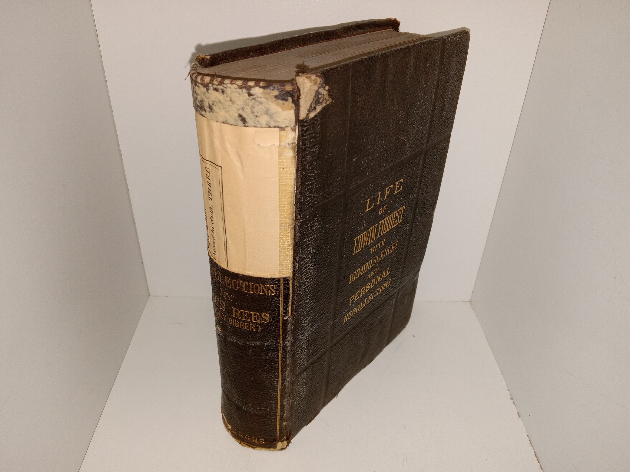 Life of Edwin Forrest with Reminiscences and Personal Recollections (Signed Holograph Letter Mounted on Front Free Endsheet—Signed by Author) (1874) ~ by James Rees