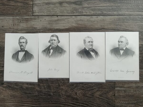 4 Prints of LDS Leaders: Truman O. Angell, John Young, Daniele Baker Huntington, and Lorenzo Dan Young