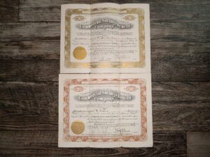 2 Stock Certificates from Commercial Savings Benefit Company