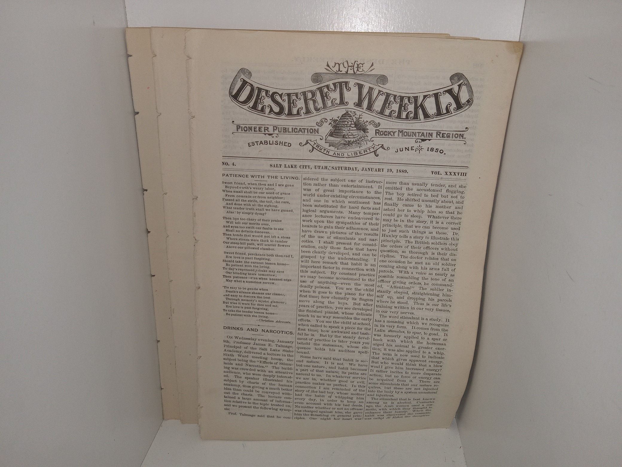 3 Issues of The Deseret Weekly from 1889