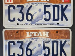 2 Matching Utah License Plates — C36 5DK