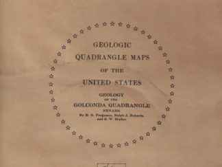Folded Map — Geology of the Mount Tobin Quadrangle, Nevada – 1951