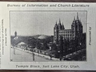 Business Card-Sized Card:  Salt Lake City Mormon Temple / Articles of Faith on the Back.