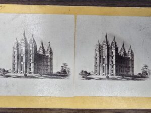 Stereoview of LDS Temple in Salt Lake City — Charles W. Carter, Photographer