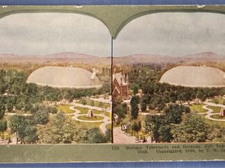 1898 — Cardboard Stereoview:  Mormon Tabernacle and Grounds, Salt Lake City