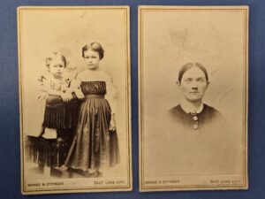 2 Old Utah Photograph Cards — by C. R. Savage and Ottinger, Salt Lake City, Utah