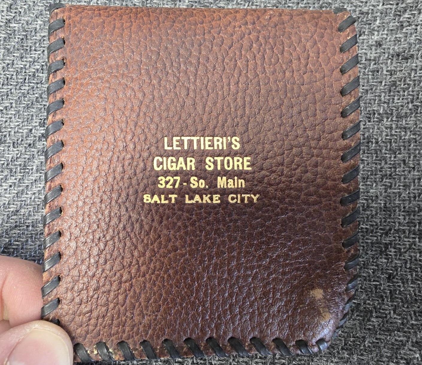 Brown Leather Wallet — Lettieri’s Cigar Store, 327 So. Main, Salt Lake City