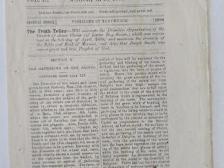The Truth Teller, Vol. 1. No. 9. March 1865 — Granville Hedrick — Single Issue / Very Scarce