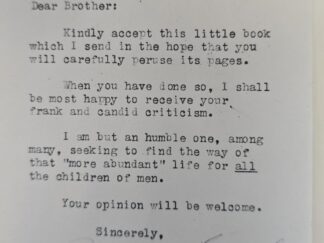 1931 — Natural Government — Benj. B. Stringham — w/Letter Signed by the Author to Joseph Fielding Smith