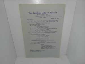 The American Lodge of Research: Warranted May 7, 1931, Free and Accepted Masons New York, February 10, 1964 (Pamphlet) (1964)