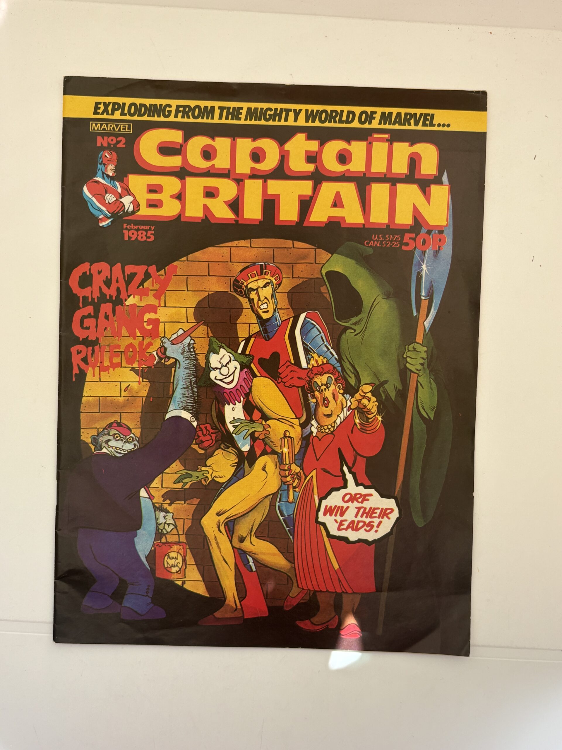 Marvel’s Captain Britain Comic Book February 1985