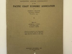 16th Annual Conference of the Pacific Coast Economic Association December, 1937