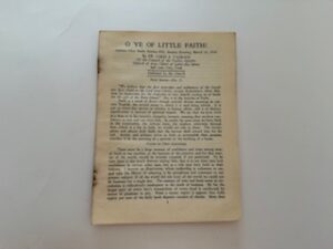 1930-O Ye of Little Faith!- Dr. James E. Talmage- March 16, 1930