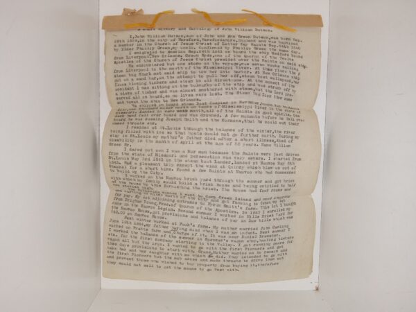 A Short History and Genealogy of John Wiliam Dutson (Unknown Publishing Date) ~ Unknown Author