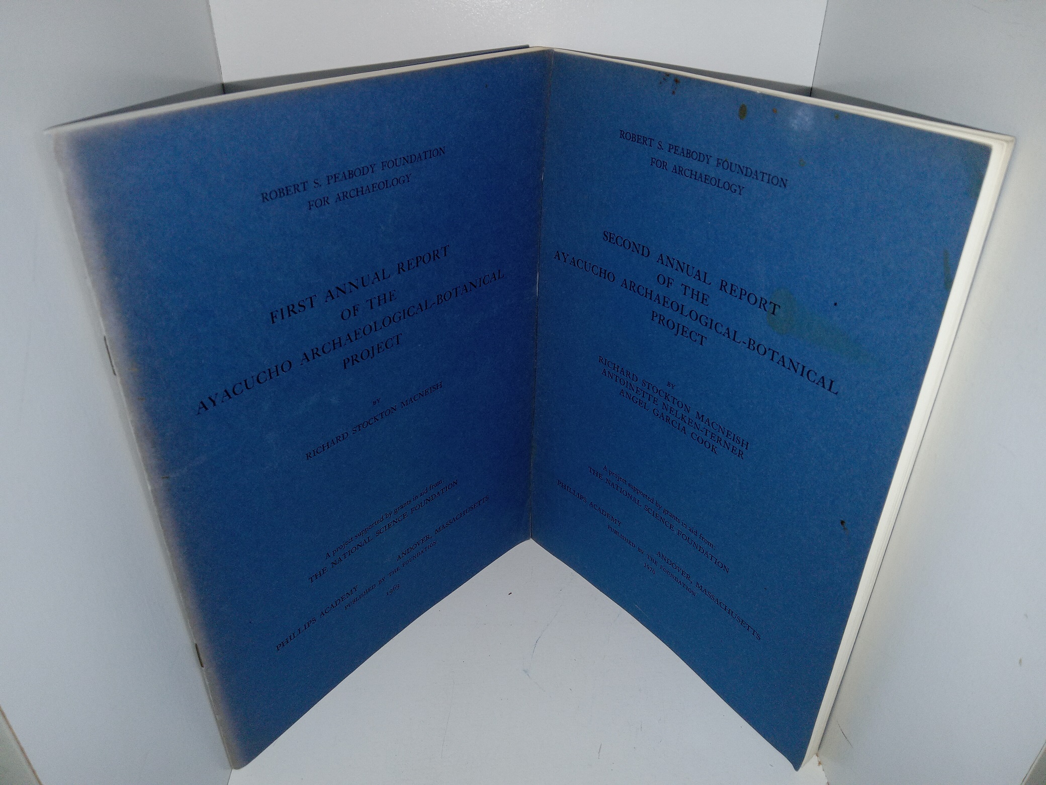 Annual Report of the Ayacucho Arcaheological-Botanical Project in 2 Vols. (1969, 1970) ~ by Richard Stockton Macneish