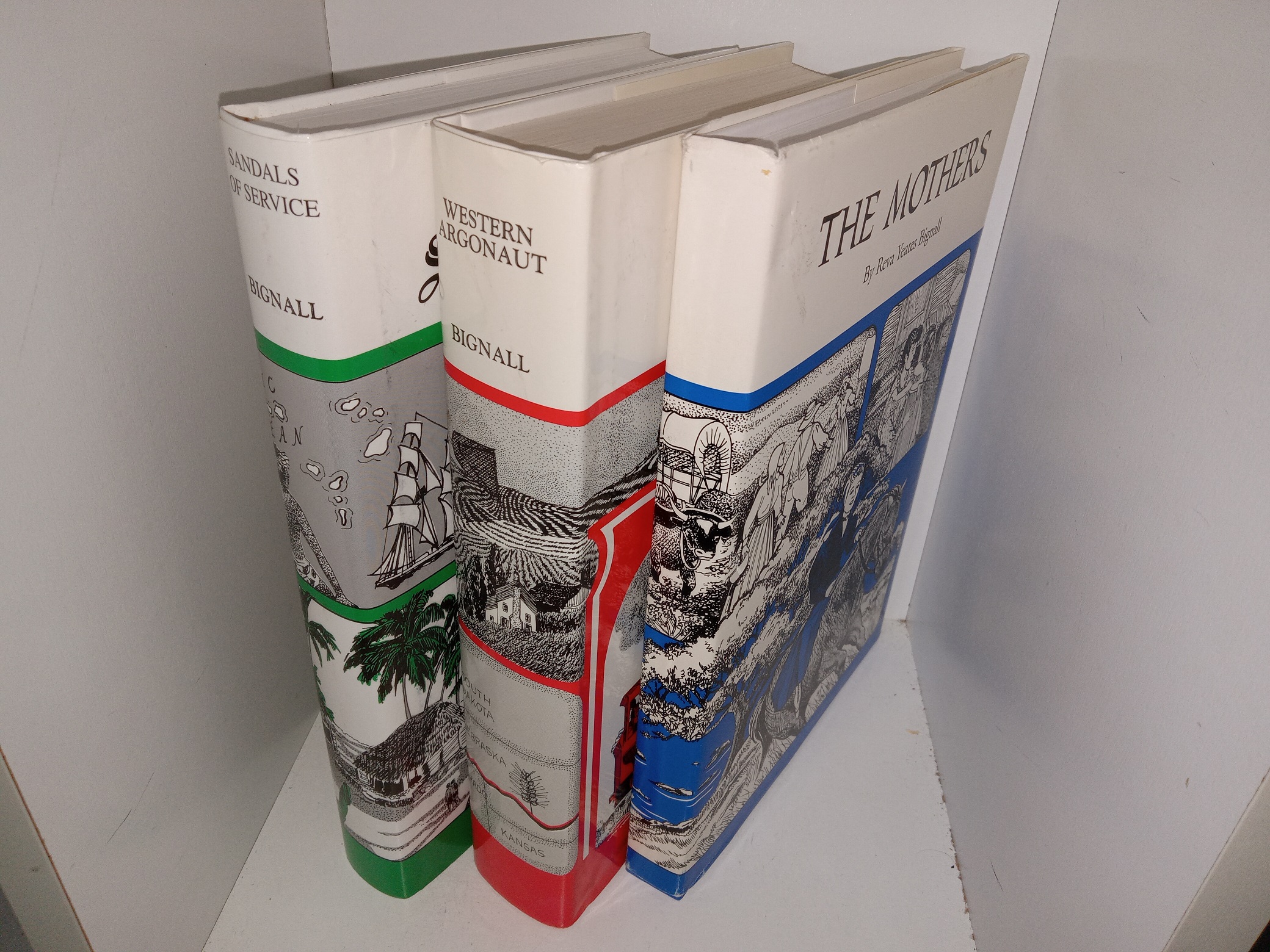 3 Books by Reva Yeates Bignall: Sandals of Service / Western Argonaut / The Mothers: Charlotte Elizabeth Poulton Humphreys, Eliza Jane Humphreys Jessop, Annie Frances Jessop Yeates (See Details)