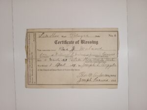 Mormon Certificate of Blessing Given to Reed J. Maland (1928)