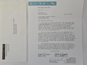 1960 — Improvement Era Letter — to Joseph T. Bentley — Signed by Doyle L. Green and Marba C. Josephson and Verl F. Scott