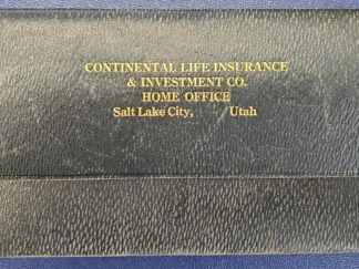 Leather Bank Wallet / Money Bag --- Continental Life Insurance & Investment Co. Home Office, Salt Lake City, Utah --- 11" in Length