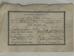 Baptismal Certificate of Ivy May Penny – 1913