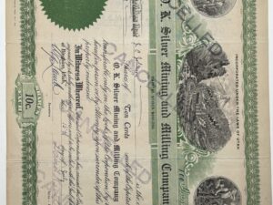 Stock certificate for the O.K. Silver Mining and Milling Company July 15, 1916