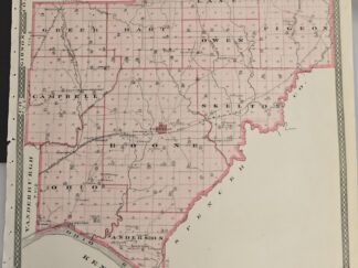 1876 Maps of Warrick and Spencer Counties in Indiana -- 17" X 14"
