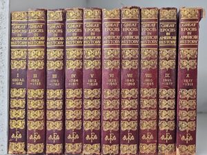 1912 — Great Epochs in American History — Ten Volume Set — Leather Spines