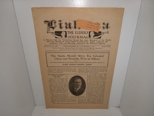 Liahona: The Elders’ Journal: Vol. 21, No. 10—729, Independence, MO., November 6, 1923 (1923)