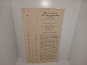4 Misc. Issues of The Apocalypse: What John Saw and Heard on Patmos (Pamphlets) (1929) ~ by Elder Orson F. Whitney