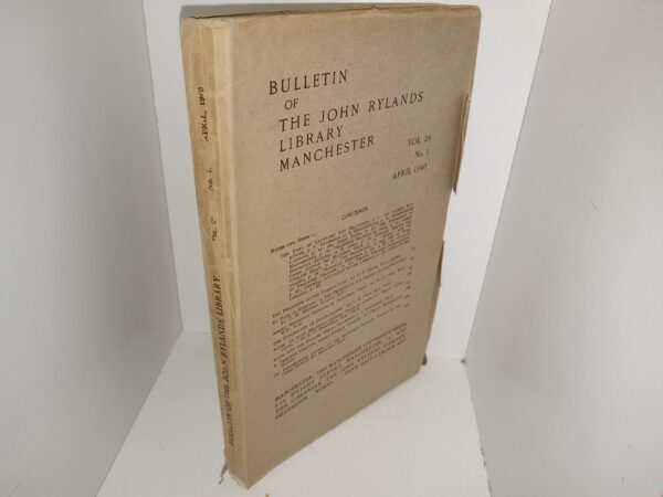 Bulletin of the John Rylands Library Manchester: Vol. 24, No. 1, April 1940 (1940)