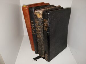 4 LDS, Leather-bound Triple Combinations of Different Printings (1923, 1974, 1977, 1981)