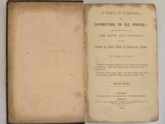 1852 — A Voice of Warning — Parley P. Pratt — Leatherbound