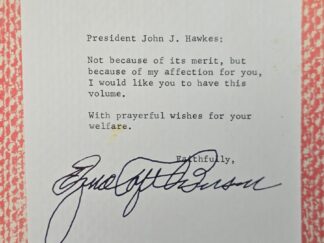 The Red Carpet — Small Typed Note Inside Signed by Ezra Taft Benson