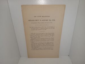 In the Matter of Senate Bill 10, Report No. 2735, In the House of Representatives, January 12, 1886 (1886)