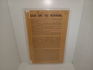2-Sided Single Sheet Leaflet: Utah and the Mormons/”£200 Reward for English Girls” (Unknown Publishing Date)