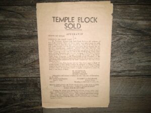 Temple Block Sold Affidavit (Pamphlet) (Unknown Publishing Date)