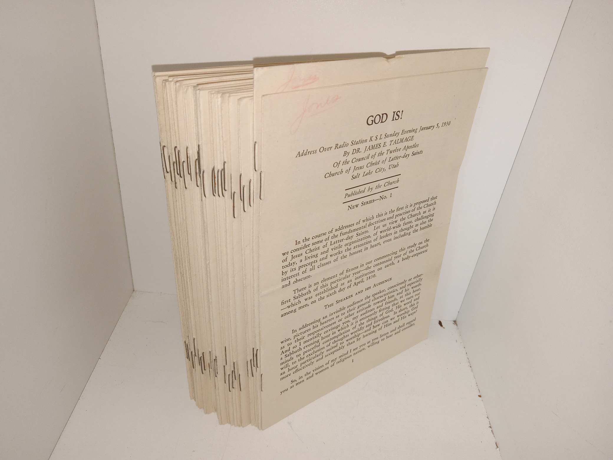 Address Over Radio Station K S L Issues 1-34, 36-37, 39-42, 46-51 (1930) ~ bt Dr, James E. Talmage