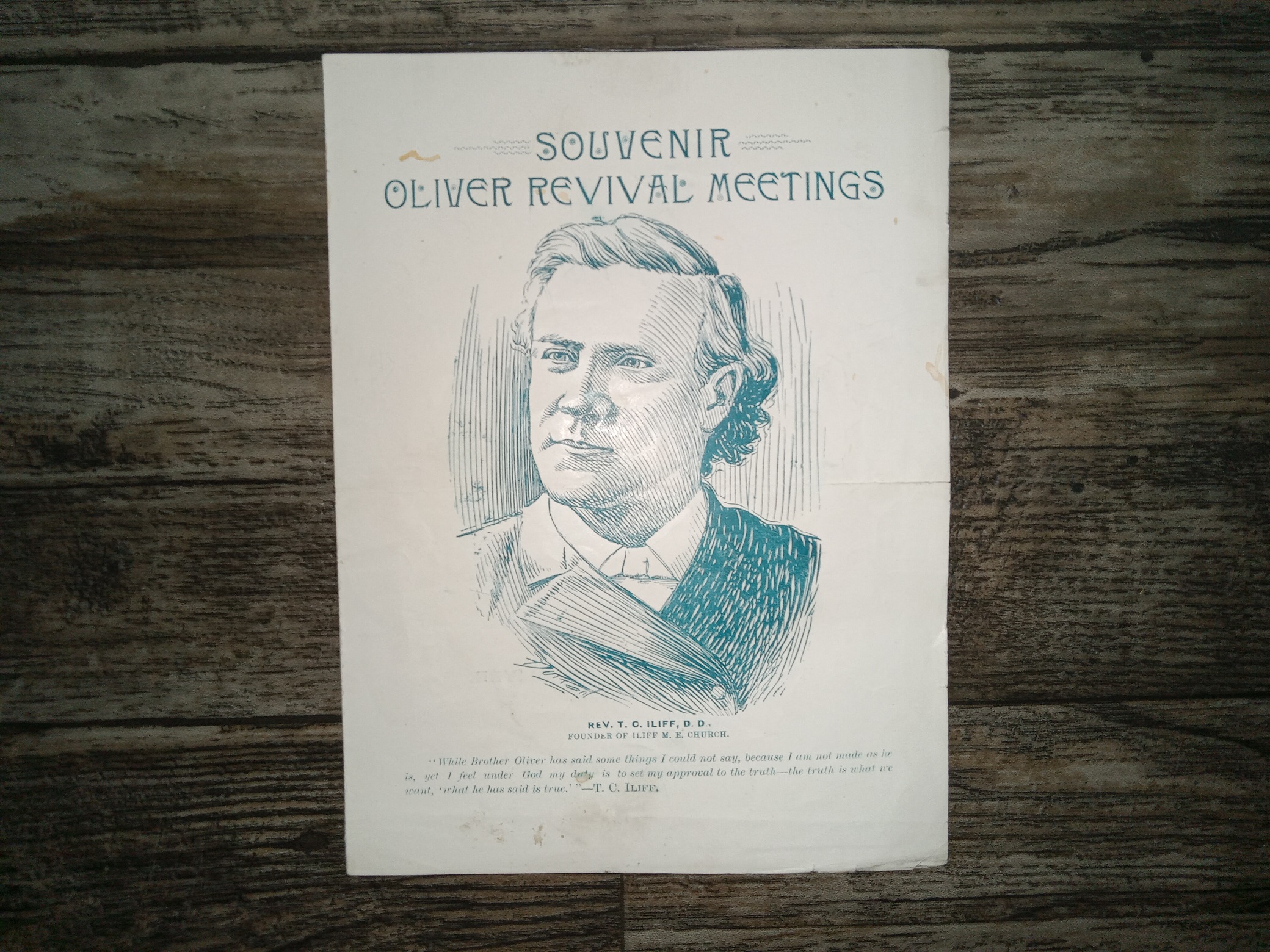 Souvenir: Oliver Revival Meetings (Only 4 Pages) (1899-1900)