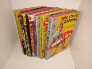 7 Mystery/Thriller Paperback Novels by Erle Stanley Gardner: Curious Bride / The Case of the Stuttering Bishop / The Case of the Lame Canary / Murder Up My Sleeve: Complete and Unabridged / The Case of the Fiery Fingers / Sun Bather’s Diary / The Case of the Musical Cow (See Details)