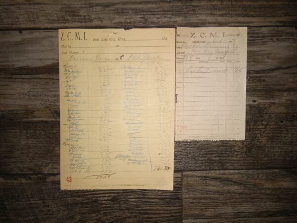 2 Z.C.M.I. Receipts (One Being Dated for 1903)
