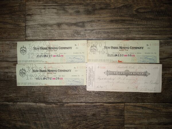 4 Old Checks Dated for 1951, and 1886
