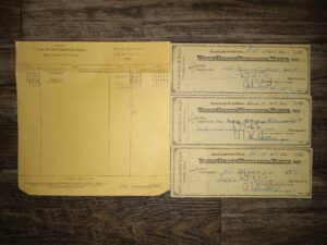 2 Old Checks and an Old Bank Statement from Utah State National Bank Dated for 1941